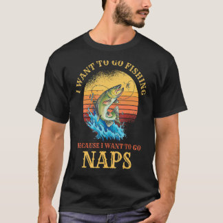 釣りと昼寝が大好き おかしな釣り Tシャツ