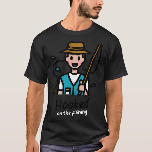 釣りにはまってます Tシャツ (正面)