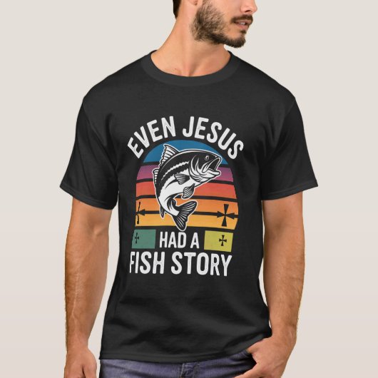 釣りには魚の話がある 漁師 ギフト Tシャツ (正面)