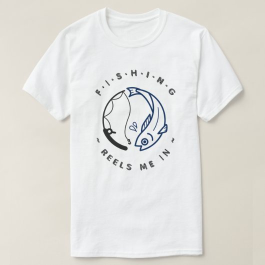 釣りに夢中 | おもしろ 釣り デザイン Tシャツ (デザイン正面)