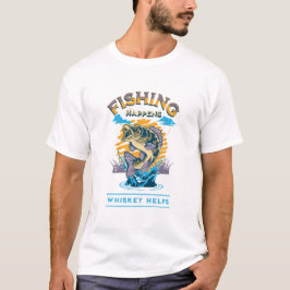 釣りに失敗はつきもの。でも、ウィスキーが助けてくれる！ Tシャツ