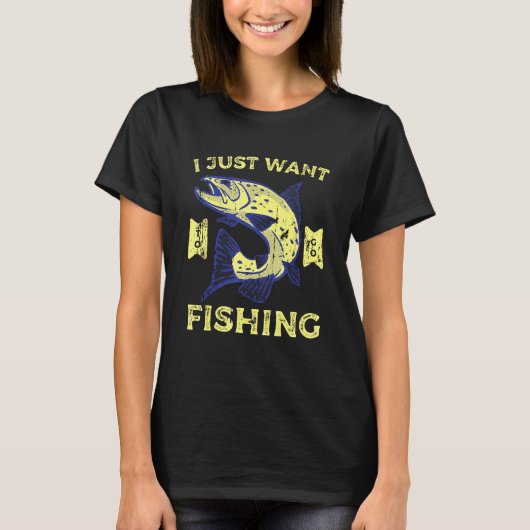 釣りに行きたいだけ Tシャツ (正面)