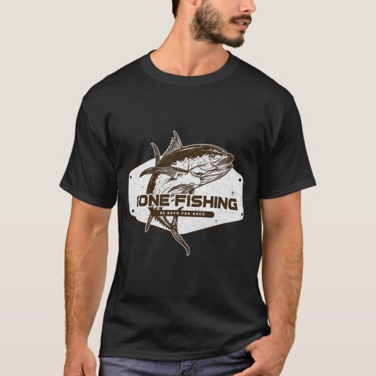 釣りに行きました - ビール飲むために戻ってきます Tシャツ (正面)
