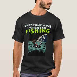 釣りに行くとみんな幸せ。イラッとする釣り Tシャツ