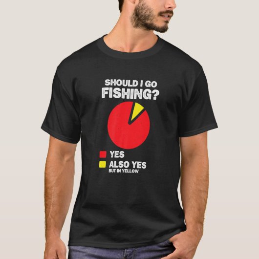 釣りに行くべき?イエス派 フィッシャー 趣味 釣り竿 C Tシャツ (正面)