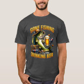 釣りに行く ビールを飲む Tシャツ (正面)