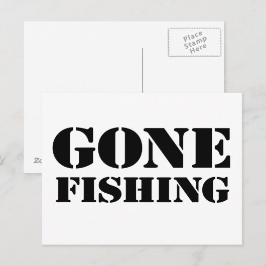 釣りに行く ポストカード (正面/裏面)