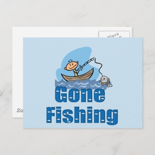 釣りに行く ポストカード (正面/裏面)