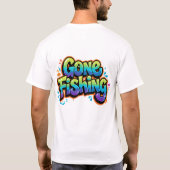 釣りに行く 楽しい虹のキャラクターギフト フィッシャー用 Tシャツ (裏面)