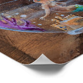 「釣りに行く」猫と人魚の幻想的 ポスター (角)