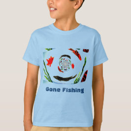 "釣りに行く" 面白い魚 Tシャツ