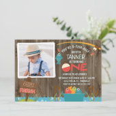 釣りに行こう！オフィシャルな1歳の誕生日招待状 招待状 (スタンド正面)