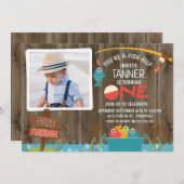 釣りに行こう！オフィシャルな1歳の誕生日招待状 招待状 (正面/裏面)