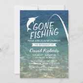 釣りに行こう ビーチでの退職パーティー 招待状 (正面)