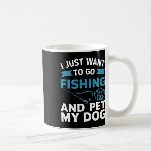 釣りに行って犬を撫でたいだけ コーヒーマグカップ (右)