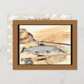 釣りのルアーと仕掛けを飛ばす 招待状 (正面/裏面)