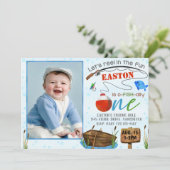 釣りの招待状 男の子の誕生日パーティー 魚の招待 招待状 (スタンド正面)