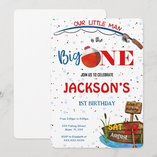 釣りの招待 招待状 (正面/裏面)