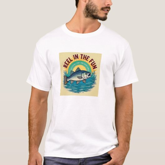 釣りの楽しみを釣り上げよう Tシャツ (正面)