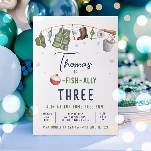 釣りの誕生日パーティー少年 オフィシャルな誕生日 招待状