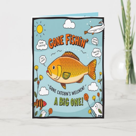 釣りの誕生日プレゼントにぴったり カード (正面)
