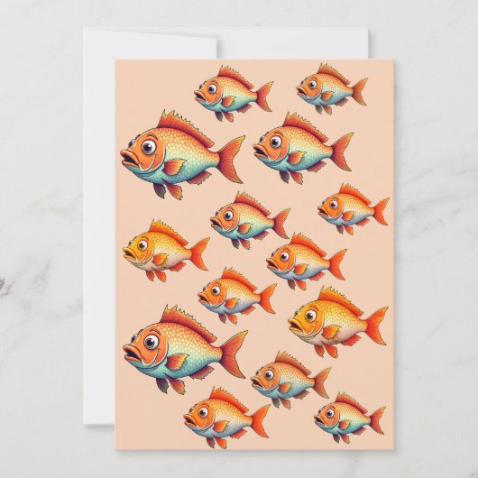 釣りの誕生日招待カード 招待状 (正面)