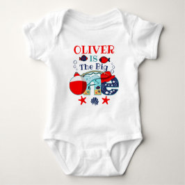 釣りの誕生日 ビッグワン | お魚さんと一緒におめでとう ベビーボディスーツ