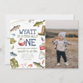 釣りの1歳誕生日写真招待状 招待状 (正面)