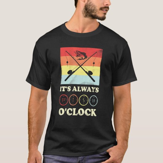 釣りはいつだってフィッシュオクロック Tシャツ (正面)