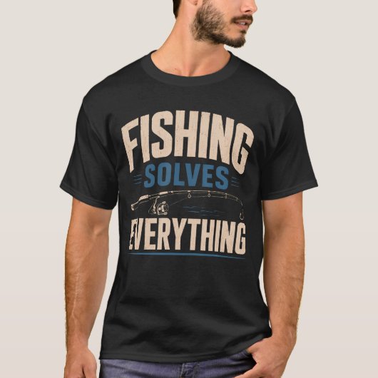 釣りはすべてを解決する リラックス週末 湖 Tシャツ (正面)