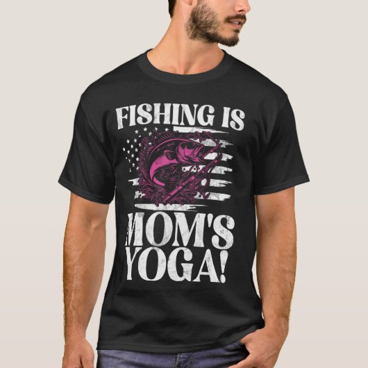 釣りはママのヨガ！ フィッシングママ Tシャツ (正面)