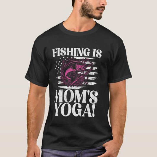 釣りはママのヨガ! フィッシングママ Tシャツ (正面)