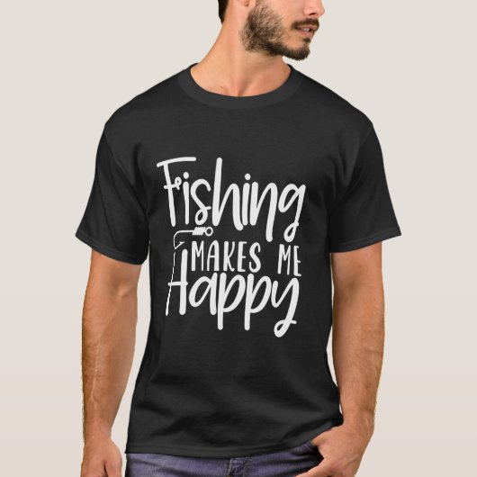 釣りは幸せ 釣り針 最高の釣り Tシャツ (正面)