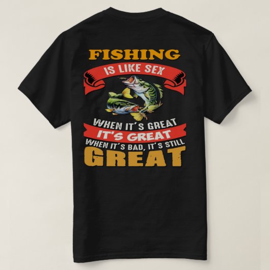 釣りは最高 Tシャツ (デザイン裏面)