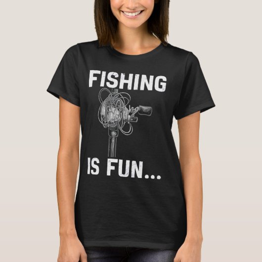 釣りは楽しい バードネスト フィッシュ Tシャツ (正面)