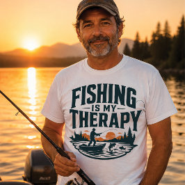 釣りは私のセラピー 釣りデザイン Tシャツ