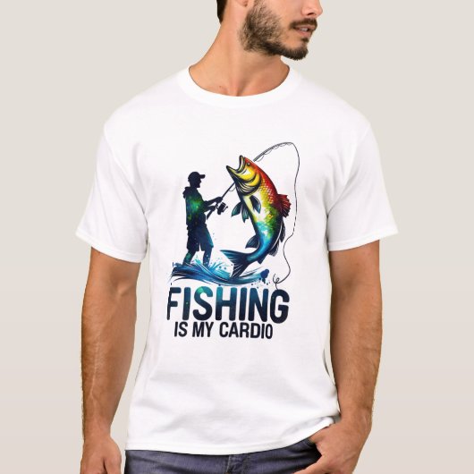 釣りは私のトレーニング 釣り人 Tシャツ (正面)