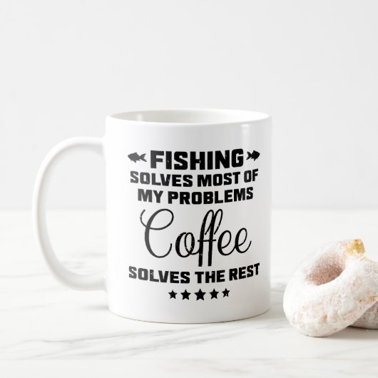 釣りは私の問題を解決する 珍しいコーヒー コーヒーマグカップ (ドーナツ)