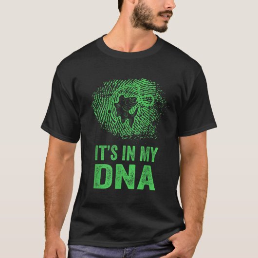 釣りは私のDNAフィンガープリント Tシャツ (正面)