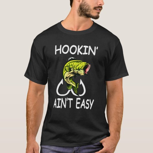 釣りは簡単じゃないグラフィック フィッシング Tシャツ (正面)