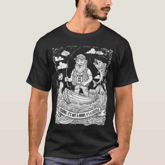 釣りは趣味ではなくライフスタイルです – Tシャツ (正面)