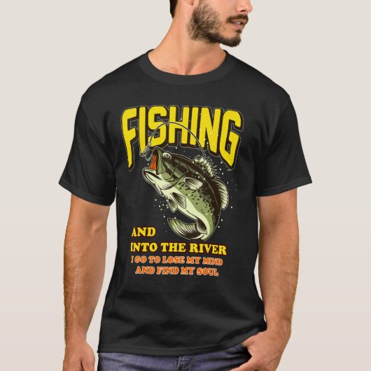 釣りへ行く、そして川へと私は自分の心を失くしに行く Vi Tシャツ (正面)