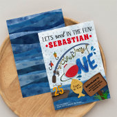 釣りへ行こう！1歳の誕生日パーティー招待状 招待状