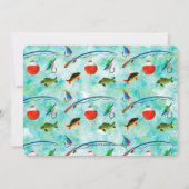 釣りへ行こう!2歳の誕生日 小さな漁師の写真 招待状 (裏面)