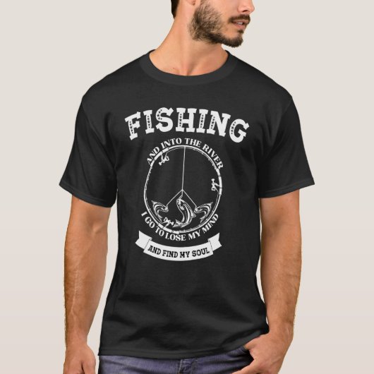 釣りへ行って川へと消える私の心 Tシャツ (正面)