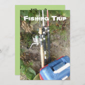 釣りまたはキャンプの招待状 招待状 (正面/裏面)