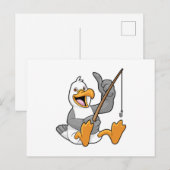 釣りをしているハヤブサ ポストカード (正面/裏面)