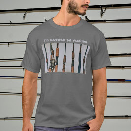 「釣りをしている方がいい」ロッドとリール　写真 Tシャツ
