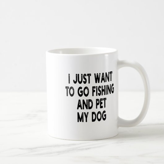釣りをして犬を撫でたいだけ W コーヒーマグカップ (右)