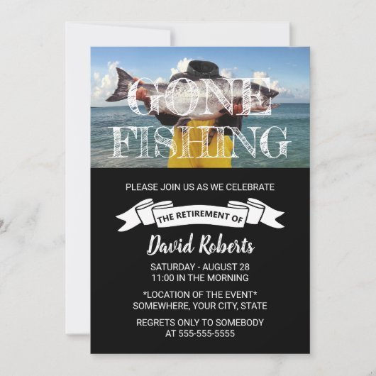 釣りをしに行こう サマービーチ リタイアメントパーティー 招待状 (正面)